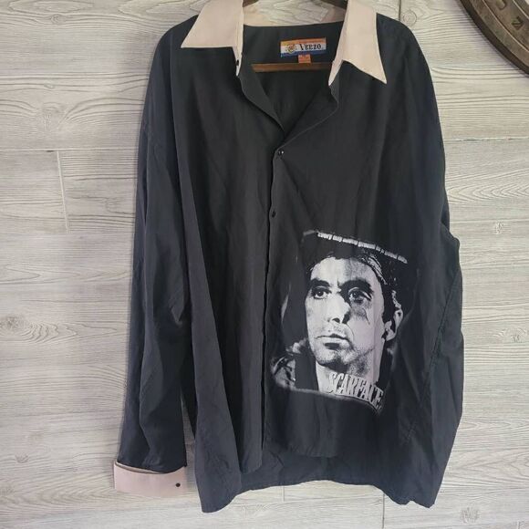 Veezo Vintage Scarface Buttom Down SZ 4XL Tony Montana RARE - Picture 1 of 7